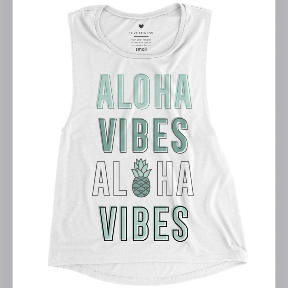 NWOT Love Fitness Apparel Aloha Vibes Muscle Tank